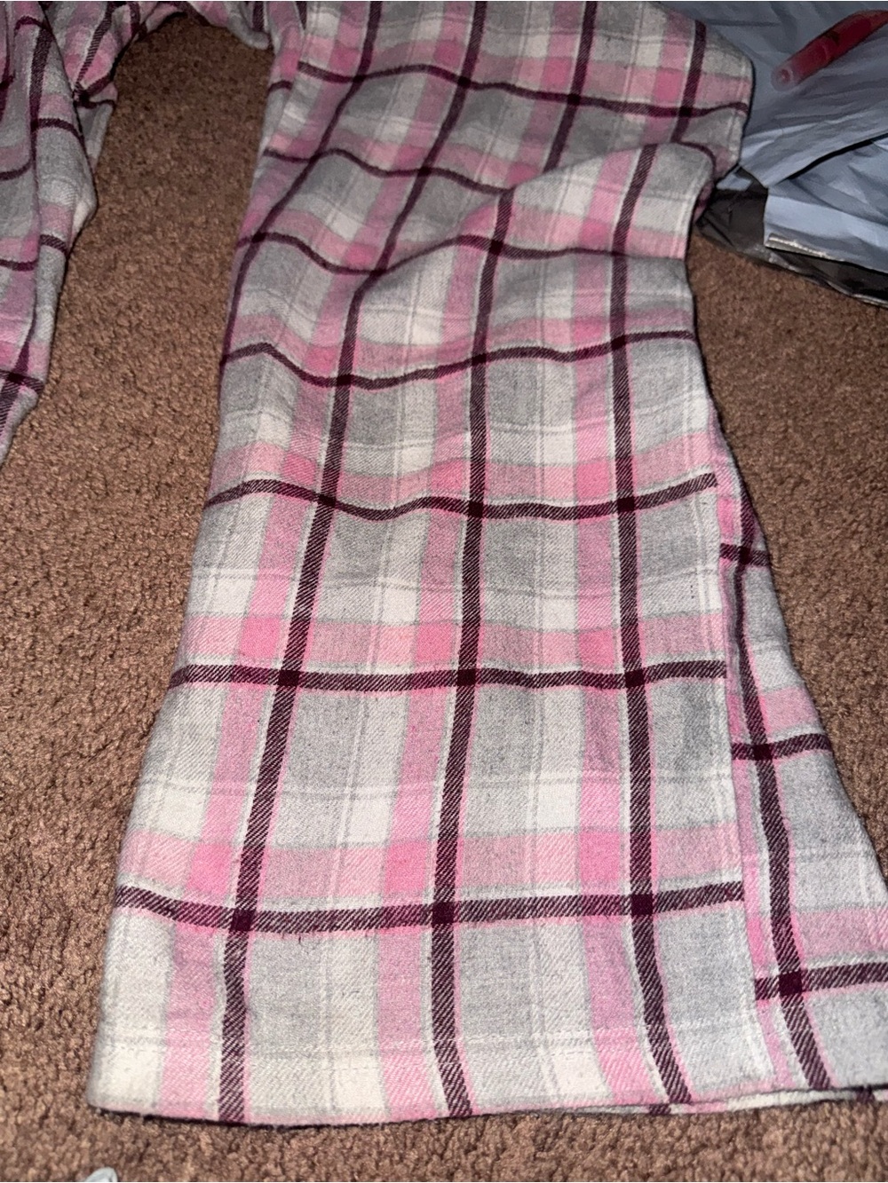 pink plaid lounge shorts size m comfy soft drawstring